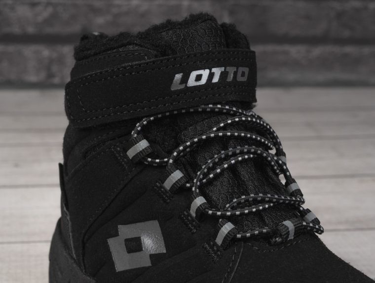 Buty zimowe dziecięce, czarne, Lotto Ketcham Tex K