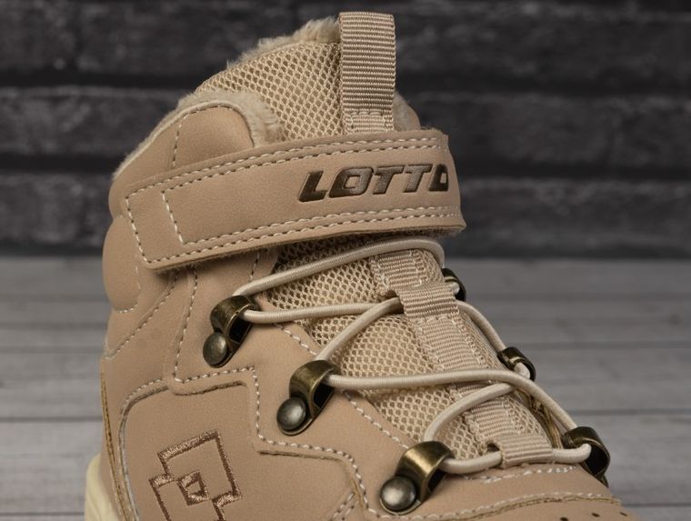 Buty zimowe dziecięce, ocieplane, beżowe, Lotto Jalana Fur K