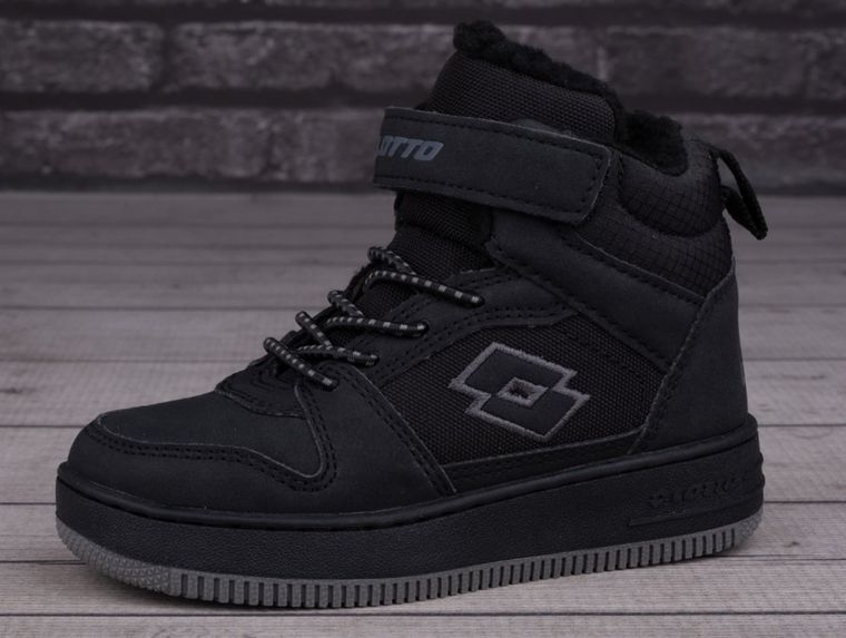 Buty zimowe dziecięce, ocieplane, czarne, Lotto