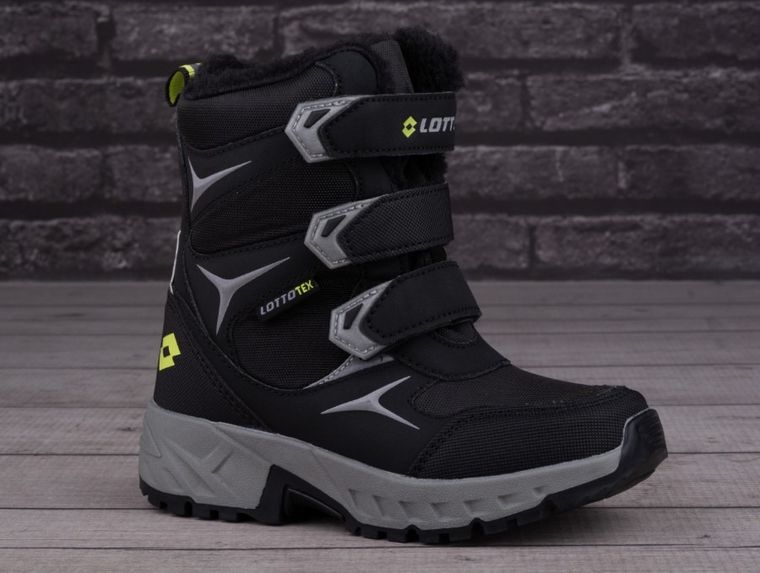 Buty zimowe dziecięce, ocieplane, czarne, Lotto Pincecreek Tex
