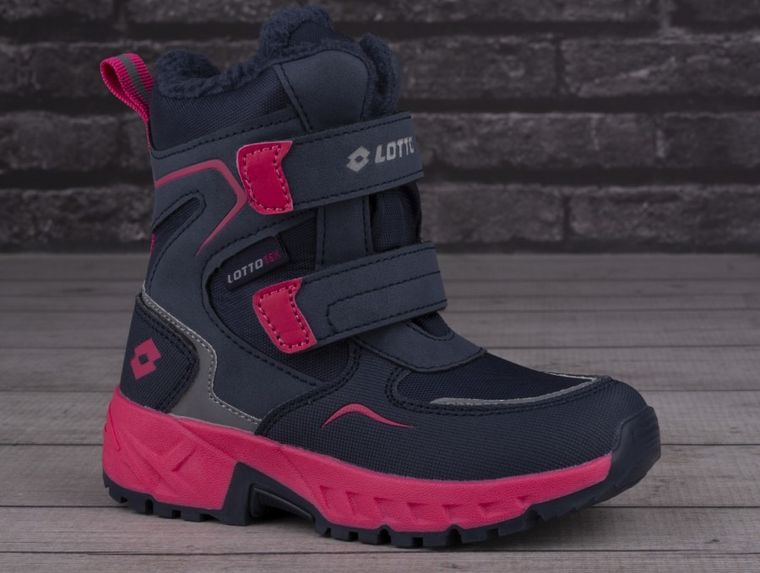Buty zimowe dziecięce, ocieplane, granatowe, Lotto