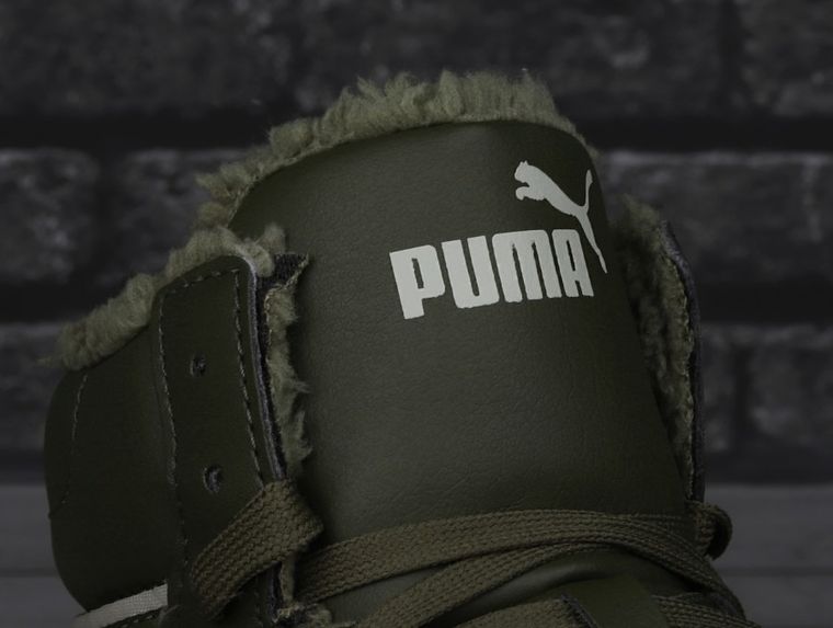 Buty zimowe męskie, ocieplane, zielone, Puma Caven Mid Winter