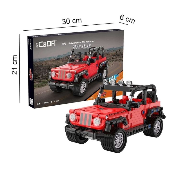 Cada, Adventure Off-Roader z napędem Pull-back, klocki konstrukcyjne, pojazd, 317 elementów