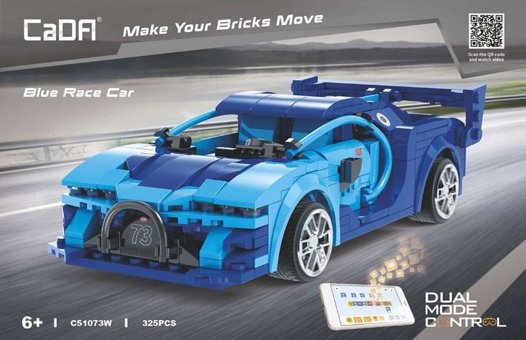 Cada, Blue Race Car dual mode contro, pojazd, 325 elementów
