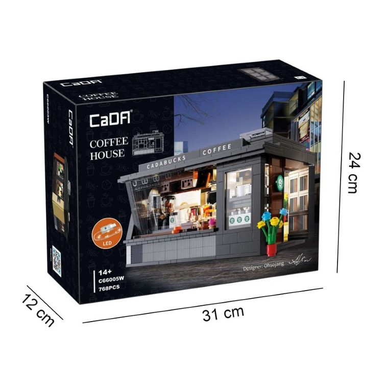 Cada, kawiarnia, klocki konstrukcyjne, LED, 768 elementów