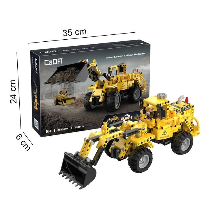 Cada, ładowarka i buldożer 2w1, klocki konstrukcyjne, 693 elementów