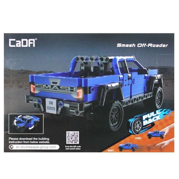 Cada, Smash Off-Roader z napędem Pull-back, klocki konstrukcyjne, pojazd, 390 elementów