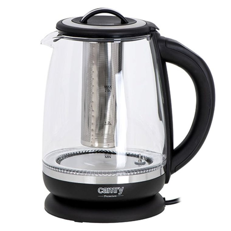 Camry, czajnik szklany z zaparzaczem, 2l