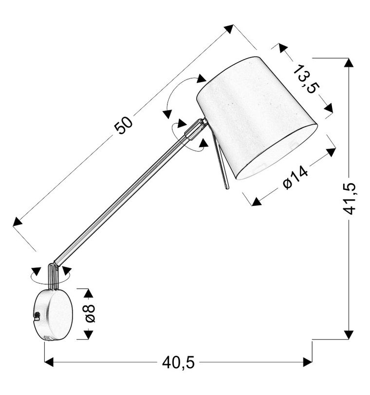 Candellux Lighting, Killy kinkiet, 1-40W, E27, czarny matowy, lampa ścienna