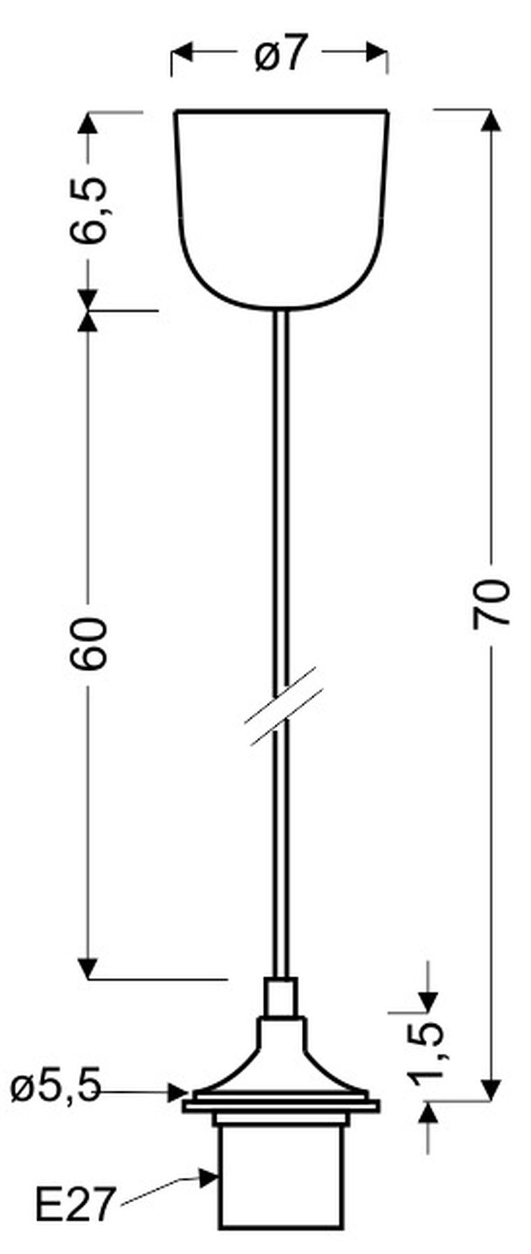 Candellux Lighting, linka biała bez osłonki, 1-60W, E27