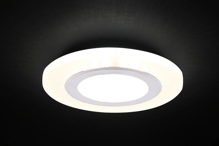 Candellux Lighting, srebrny 2-5W Led 4000k, klosz mrożony, oprawa stropowa