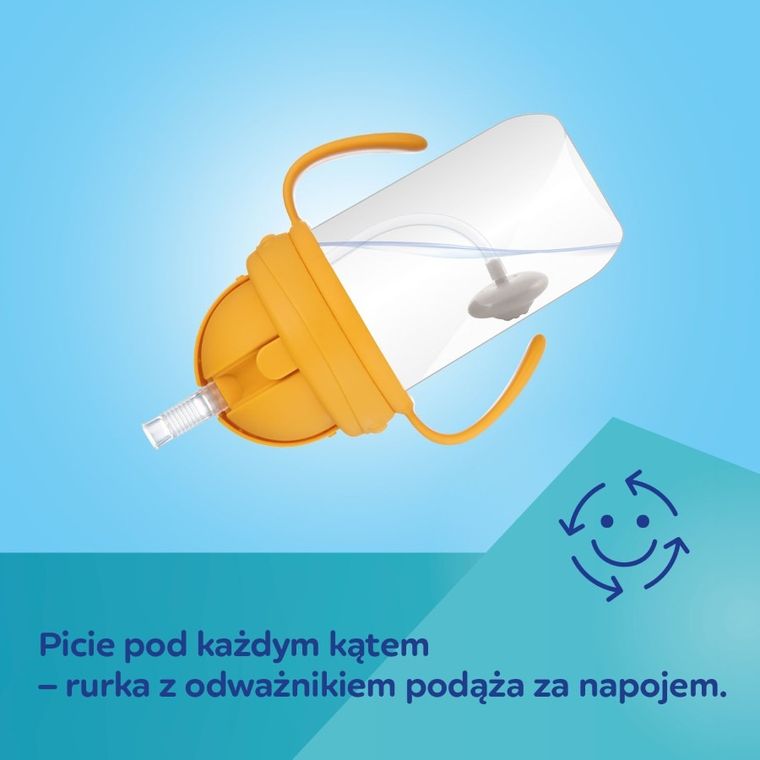 Canpol babies, BabiesBoo, kubek niekapek z rurką i odważnikiem, gepard, 270 ml