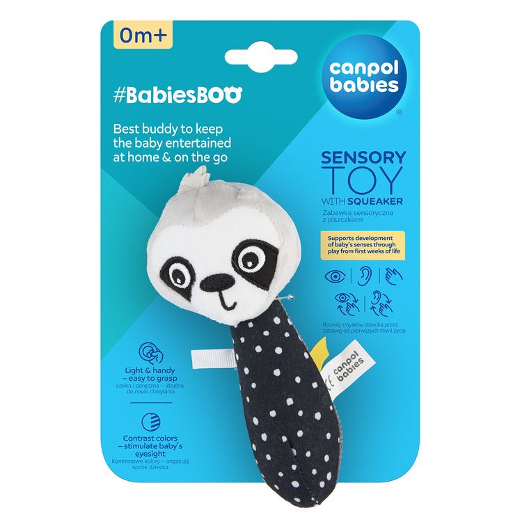 Canpol babies, BabiesBoo, zabawka sensoryczna z piszczkiem, leniwiec
