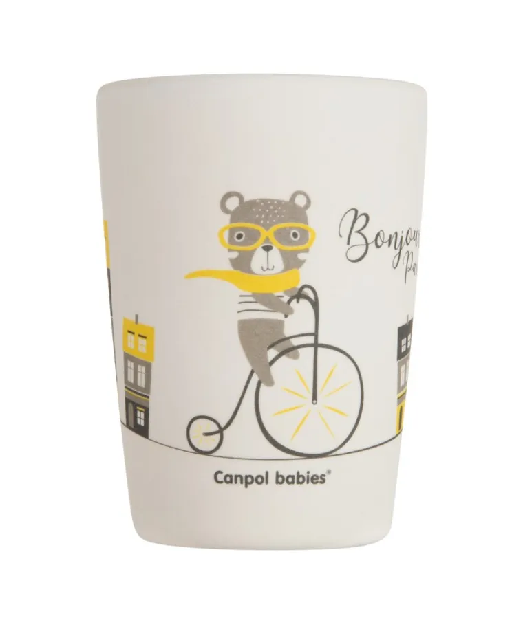 Canpol babies, Bonjour Paris, zestaw naczyń z kubkiem, beżowy