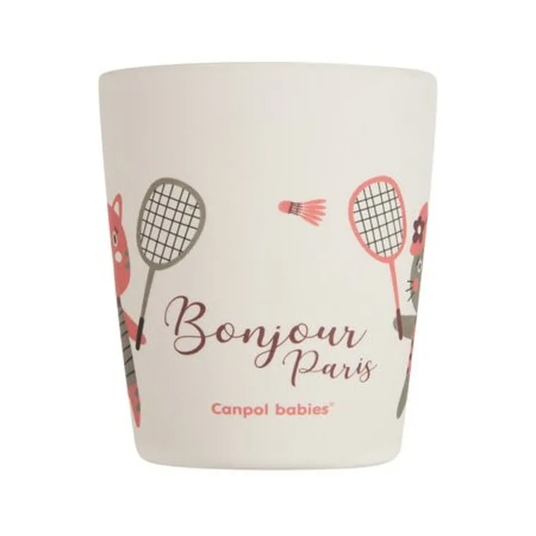 Canpol babies, Bonjour Paris, zestaw naczyń z kubkiem, bordowy
