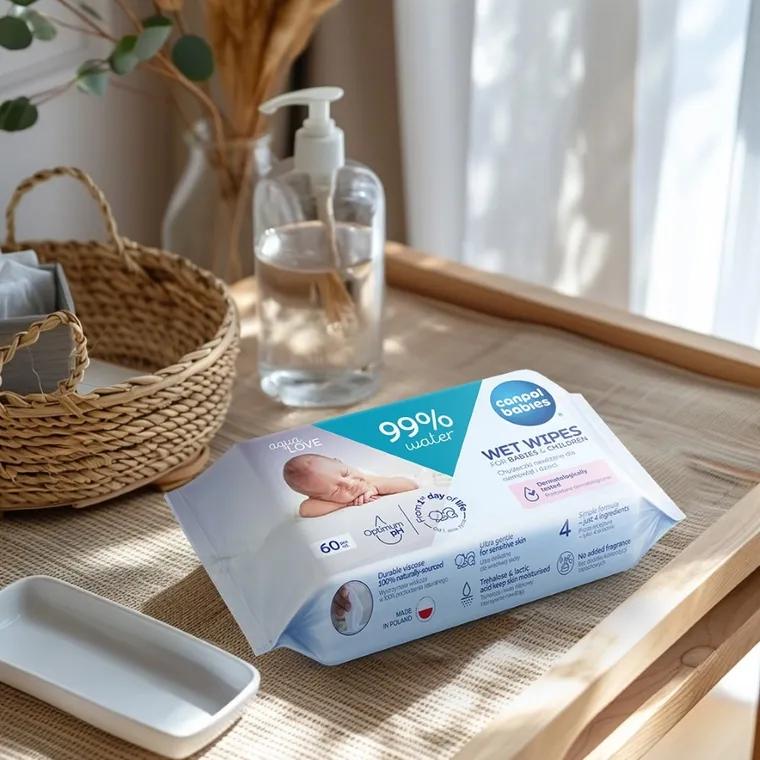 Canpol babies, chusteczki nawilżane dla niemowląt, 60 szt.