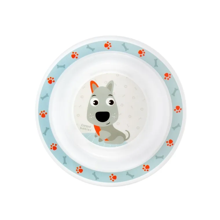 Canpol babies, Cute Animals, miska plastikowa, niebieska, 270 ml