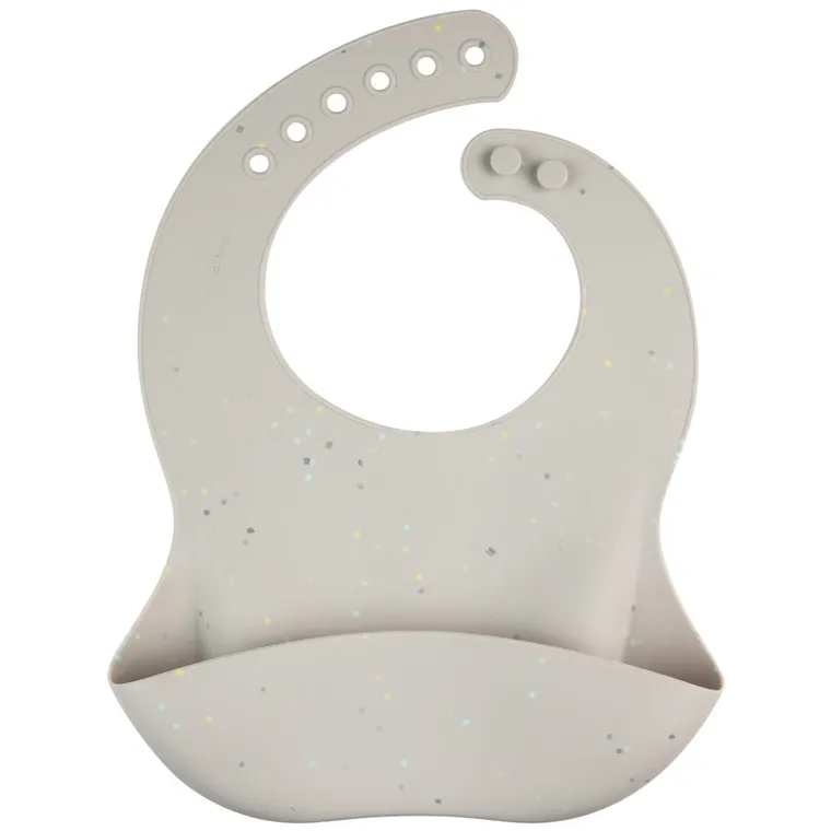 Canpol babies, Dots, śliniak silikonowy z kieszonką, grey