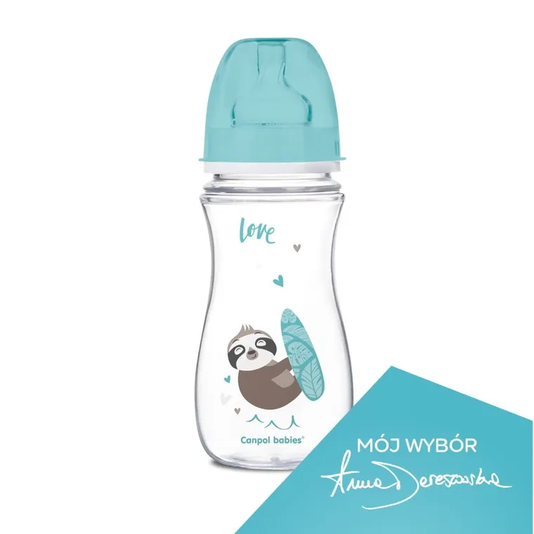 Canpol babies, Easystart, butelka szerokootworowa antykolkowa, Toys, niebieska, 300 ml