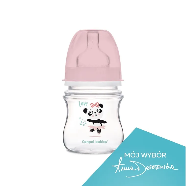 Canpol babies, EasyStart, Exotic Animals, butelka antykolkowa, różowa, 0m+, 120 ml