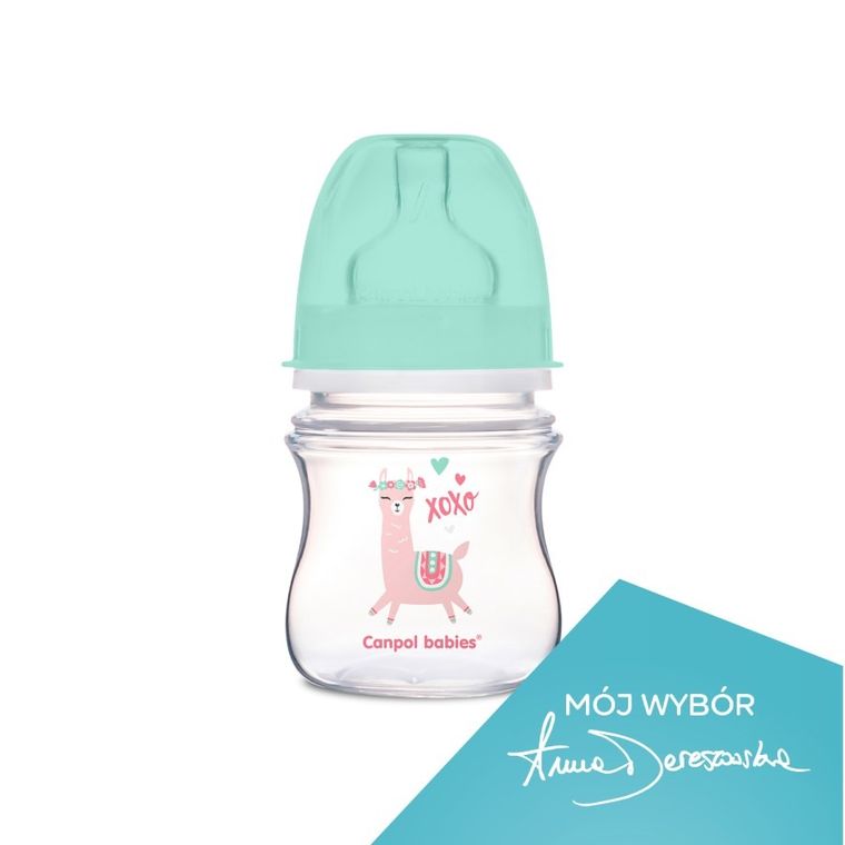 Canpol babies, EasyStart, Exotic Animals, butelka antykolkowa, zielona, 0m+, 120 ml