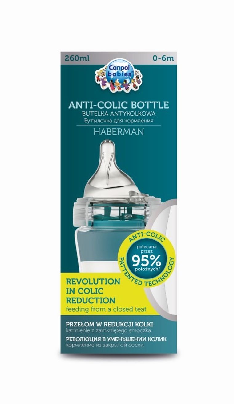 Canpol babies, Haberman, butelka antykolkowa, latarnia, 260 ml