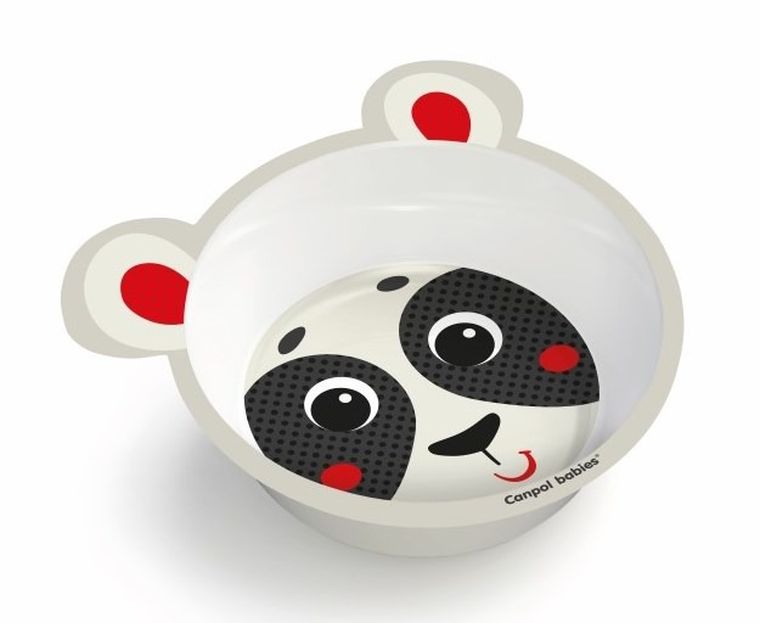 Canpol babies, Hello Little, melaminowa miseczka antypoślizgowa z uszami, beżowa