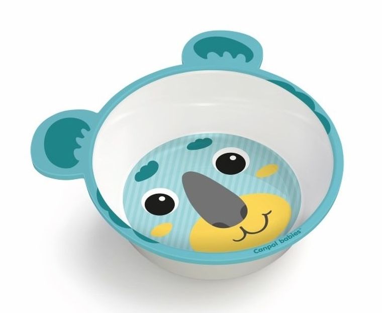 Canpol babies, Hello Little, melaminowa miseczka antypoślizgowa z uszami, zielona