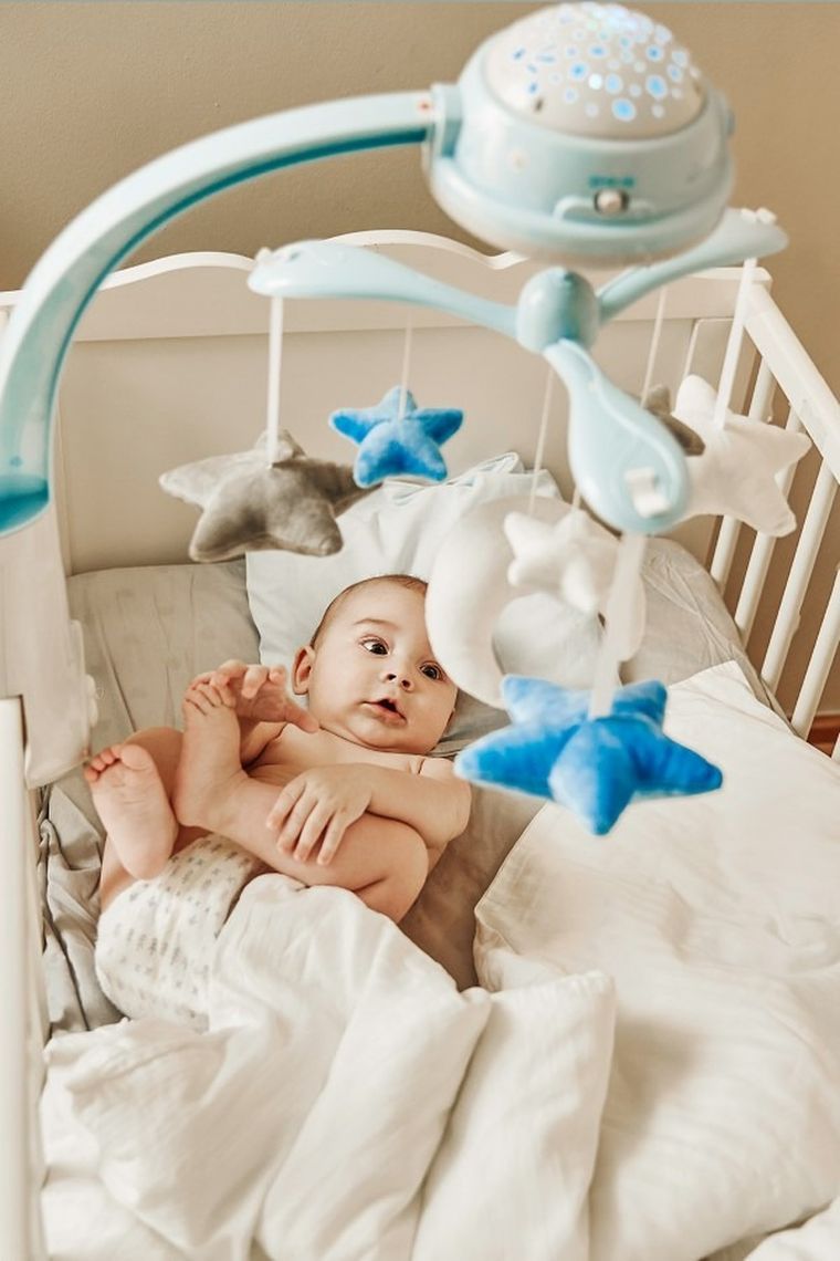 Canpol babies, karuzela elektryczna z projektorem i pozytywką, niebieska