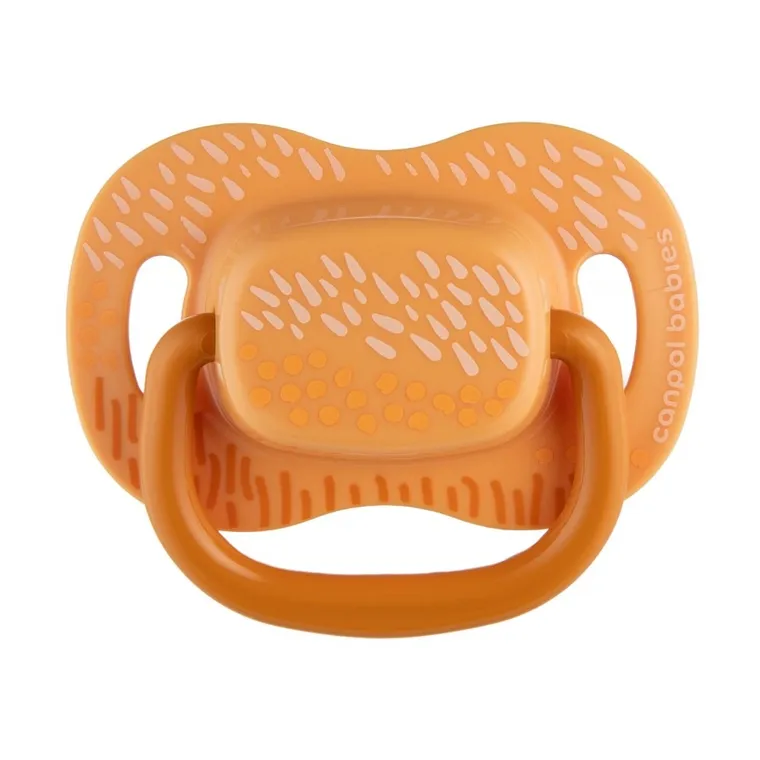 Canpol babies, Mountains, symetryczny smoczek uspokajający, silikonowy, żółty, 0-6 m, 2 szt.