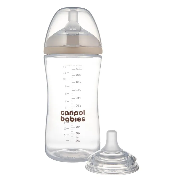 Canpol babies, Natural Shape, butelka ze smoczkiem dwustrefowym, 260 ml