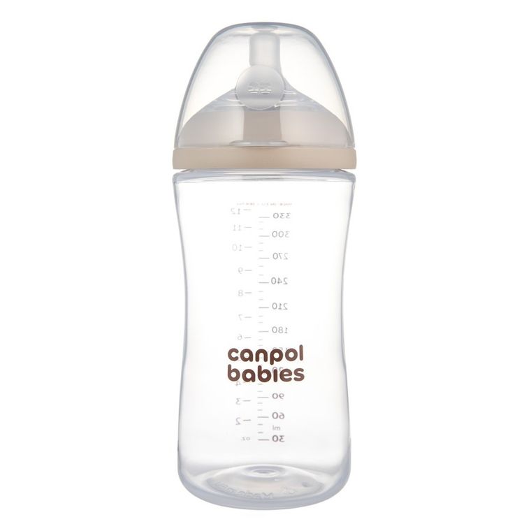 Canpol babies, Natural Shape, butelka ze smoczkiem dwustrefowym, 330 ml
