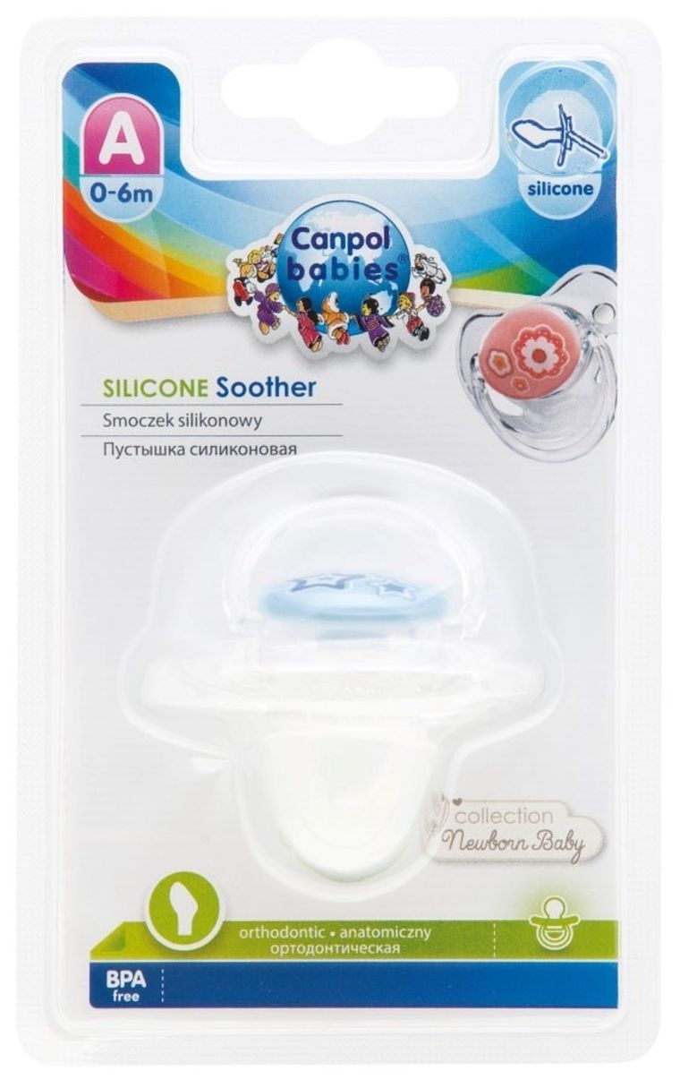Canpol babies, Newborn baby, smoczek uspokajający, silikonowy, anatomiczny, 0-6m, niebieski