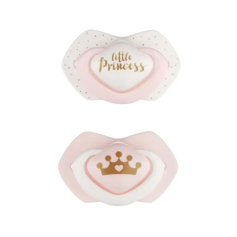 Canpol babies, Royal Baby, smoczek uspokajający, silikonowy, symetryczny, 6-18m, 2 szt., różowy