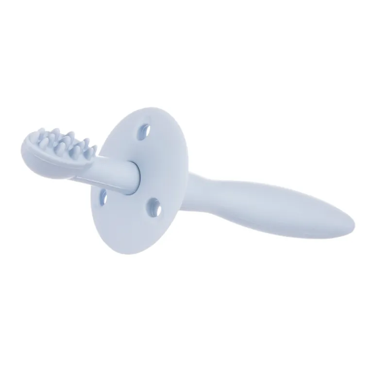 Canpol babies, silikonowa szczoteczka, gryzaczek z ogranicznikiem, niebieska