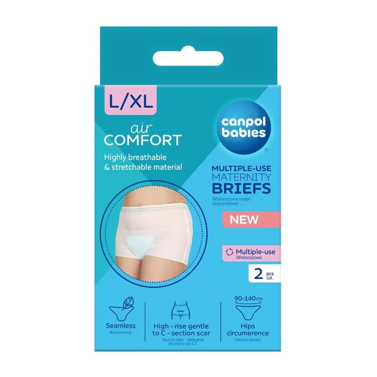 Canpol babies, wielorazowe siateczkowe majtki poporodowe, rozmiar L/XL, 2 szt.