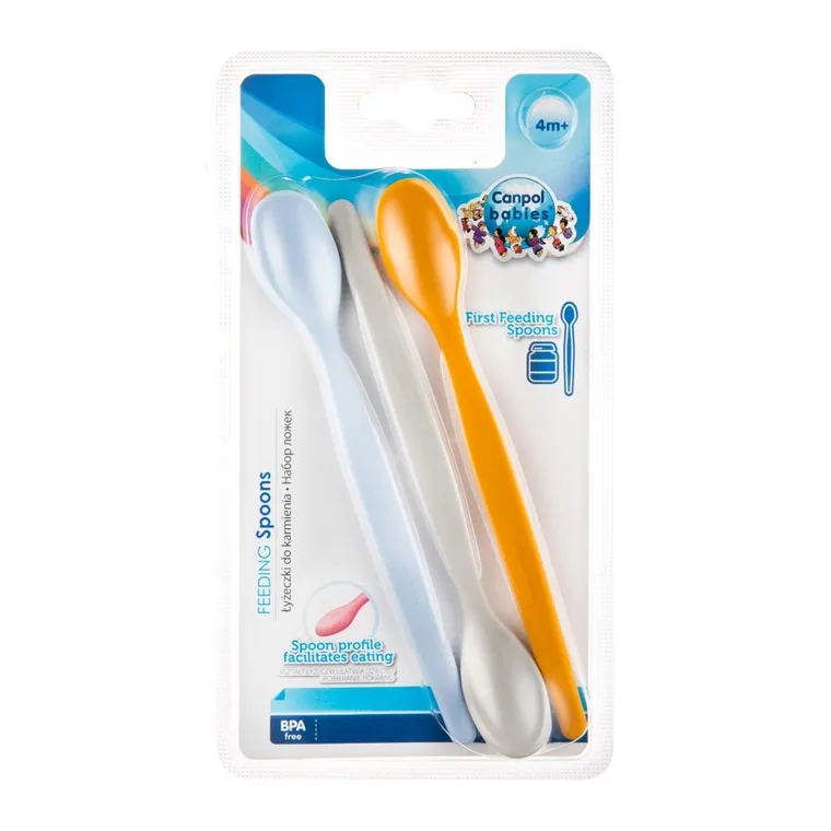 Canpol babies, zestaw łyżeczek do karmienia, niebieski, 3 szt.