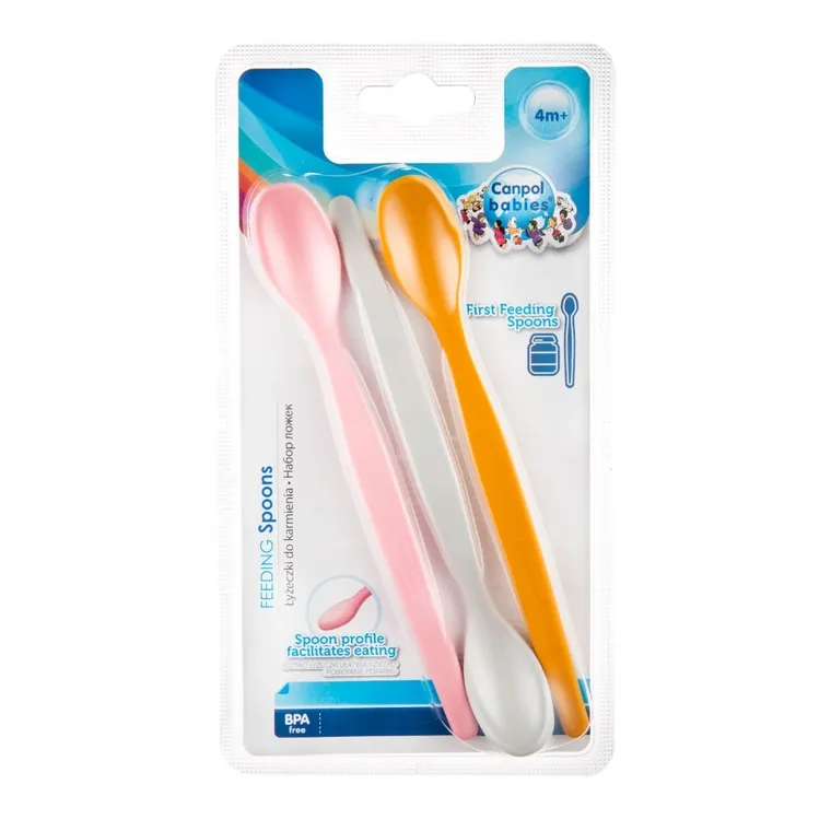 Canpol babies, zestaw łyżeczek do karmienia, różowy, 3 szt.