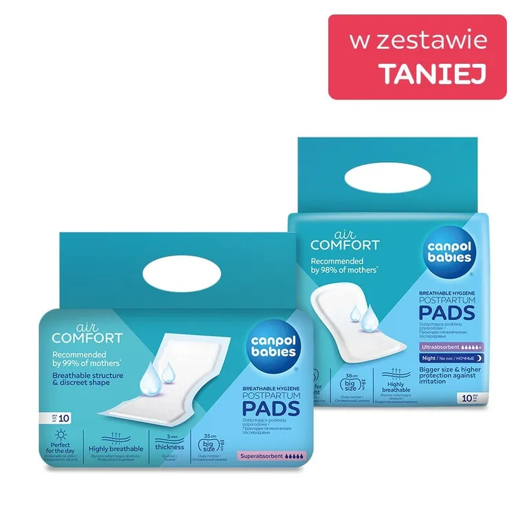 Canpol babies, zestaw: podkłady poporodowe dzień + noc