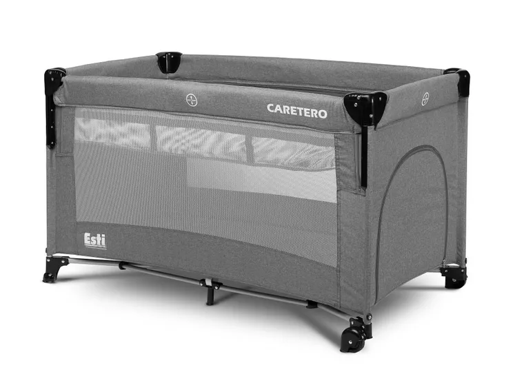 Caretero, Esti, łóżeczko turystyczne z funkcją dostawki, graphite