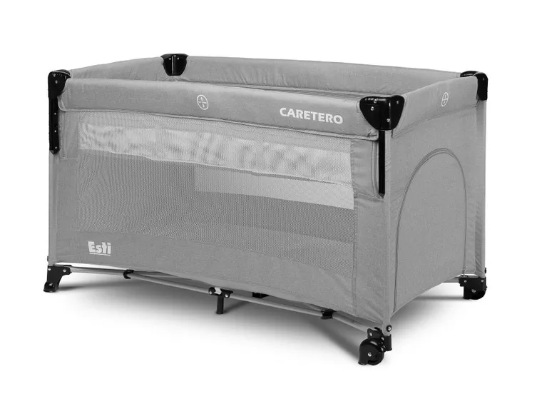 Caretero, Esti, łóżeczko turystyczne z funkcją dostawki, grey