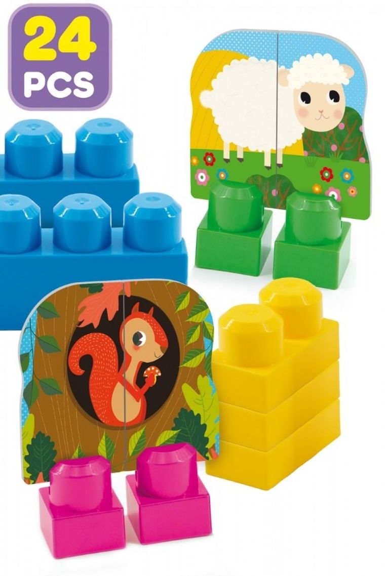 Carotina Baby, Blocks, klocki w plecaczku, 24 sztuki