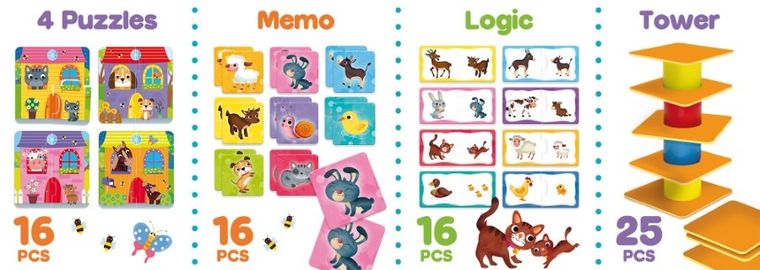 Carotina Baby, zestaw gier i puzzli 4w1