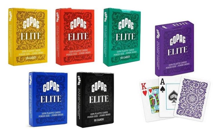 Cartamundi, Copag Elite, Jumbo Face, plastikowe karty do pokera, niebiesko-czerwone