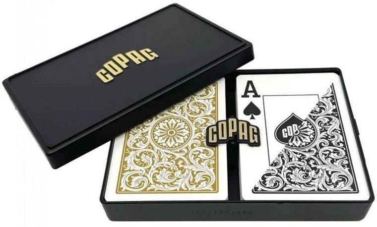 Cartamundi, Copag Elite, plastikowe karty do pokera, złoto-czarne