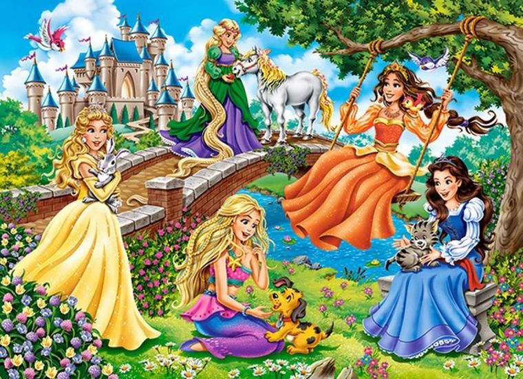 Castor, Princesses In Garden, puzzle, 70 elementów