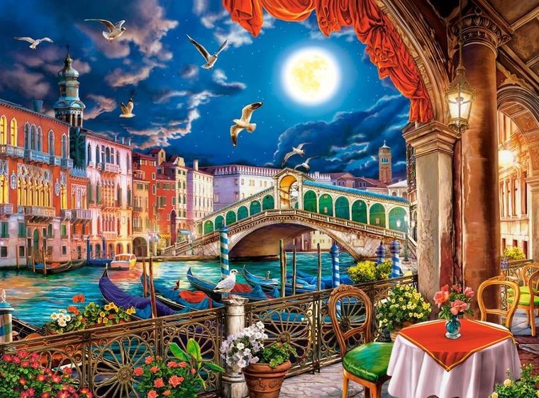 Castor, Romantic Night In Venice, puzzle, 2000 elementów