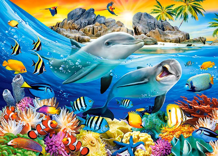 Castorland, Dolphins In The Tropics, puzzle, 180 elementów