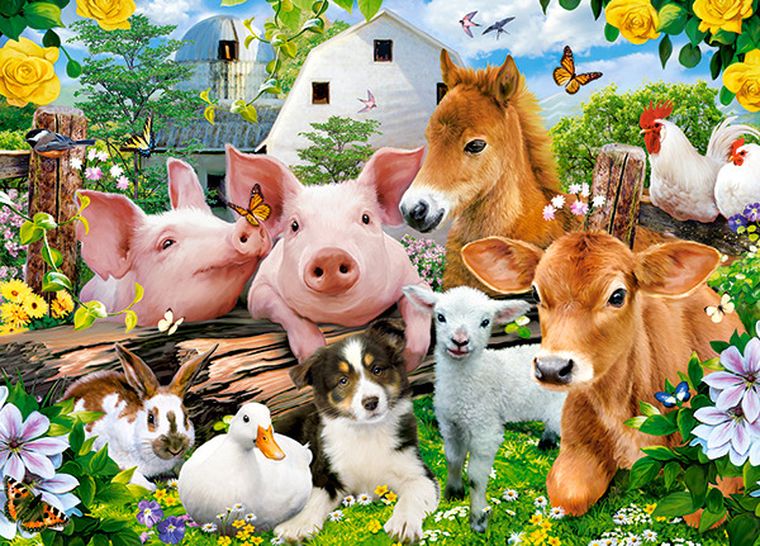 Castorland, Farm Friends, puzzle, 60 elementów