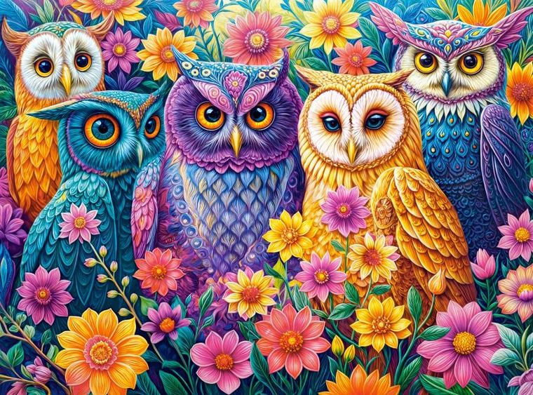 Castorland, Flower Owl Meeting, puzzle, 3000 elementów